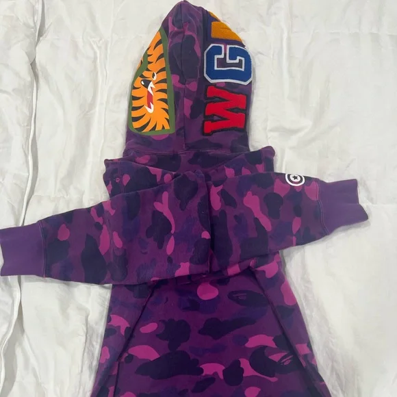 BAPE Purple zip up sweater